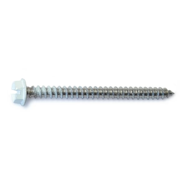 Midwest Fastener Sheet Metal Screw, #8 x 2 in, Painted 18-8 Stainless Steel Flange Hex Head 12 PK 71045 - main